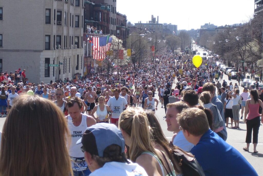 Boston marathon mile 25 beacon street