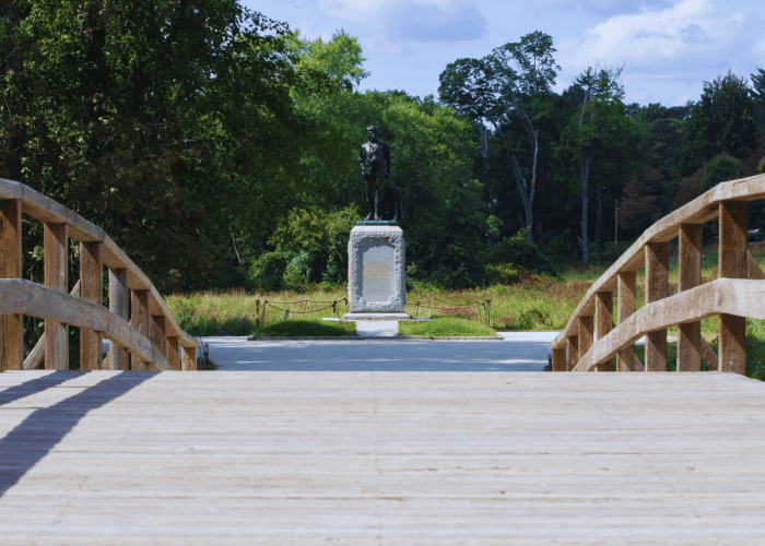 Old North Bridge Concord looking toward Minuteman Statue