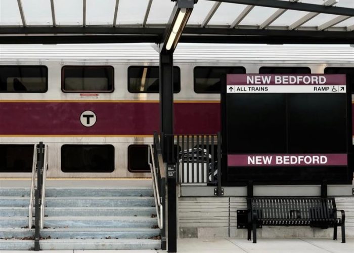 MBTA Commuter Rail train at New Bedford Station