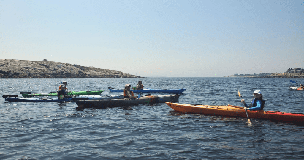 Kayaking in Gloucester Harbor, in Gloucester, Massachusetts