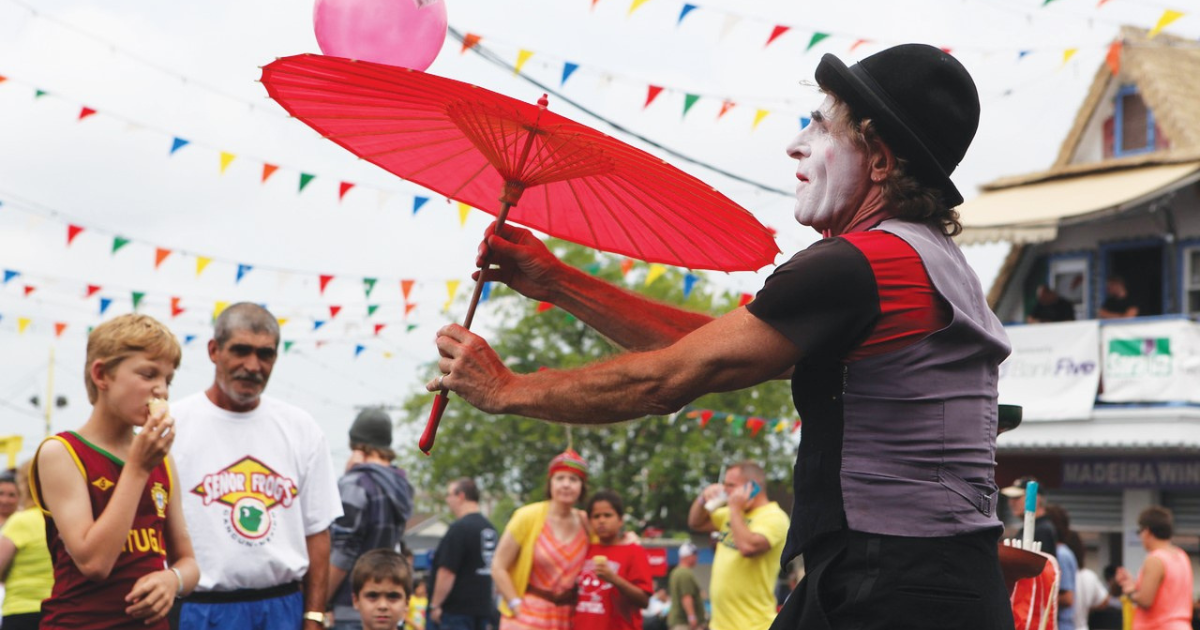 An entertainer at The Feast of the Blessed Sacrament in New Bedford, Massachusetts