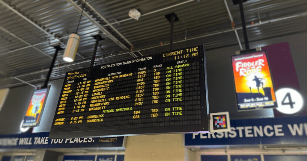 North Station Train Information Board
