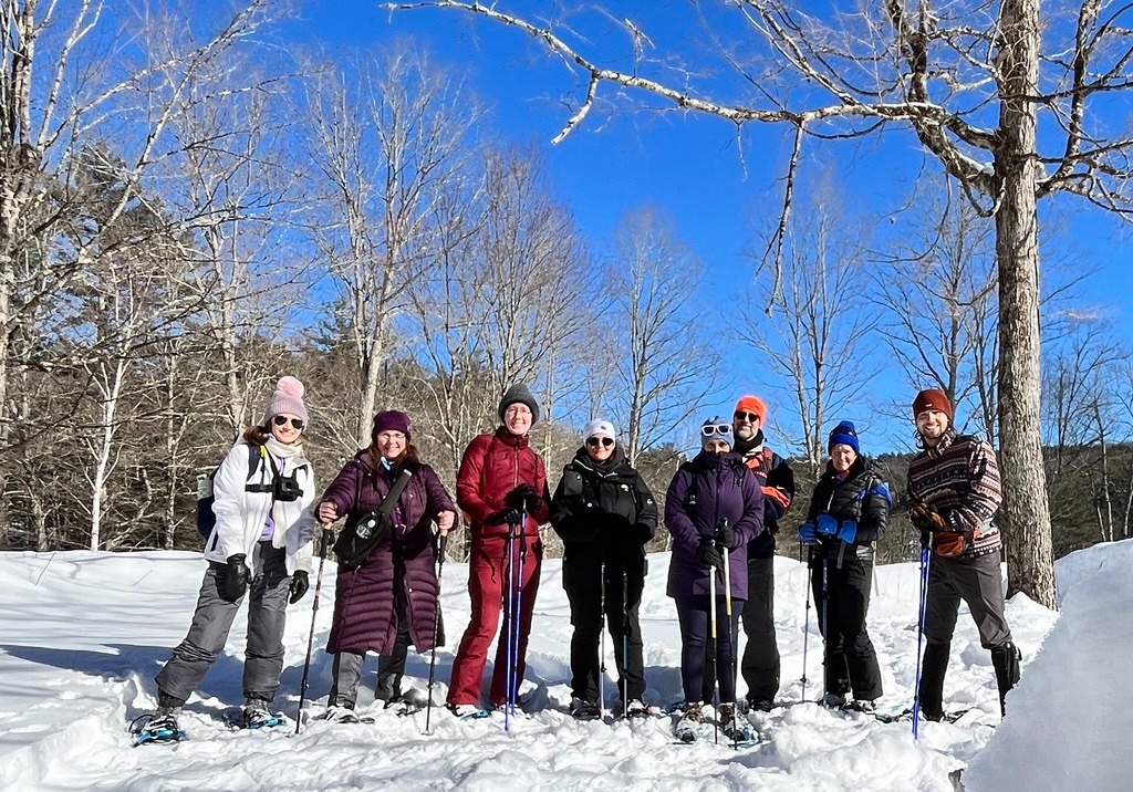 Group photo of snowshoers in western MA