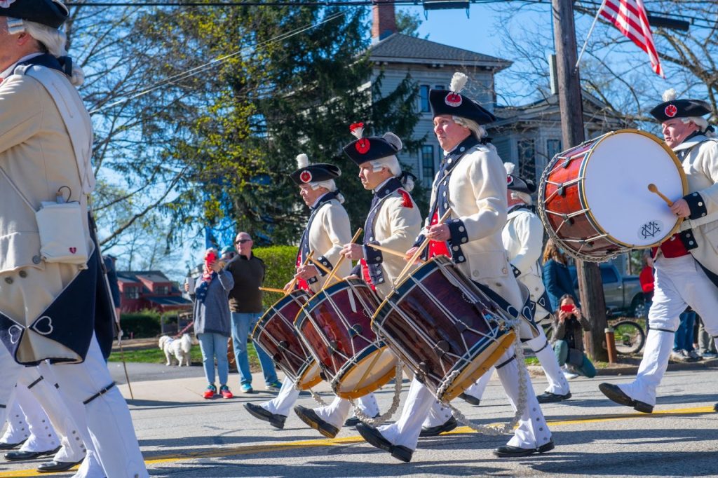 Concord MA annual Patriots Day Parade Drummers