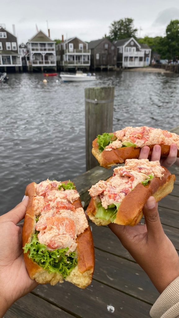 Fresh Lobster rolls  on the water in Massachusetts 