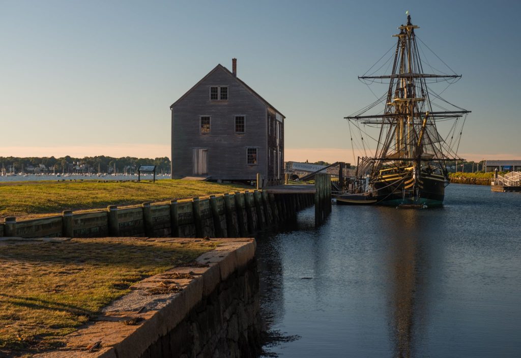  View of Salem Harbor at sunset