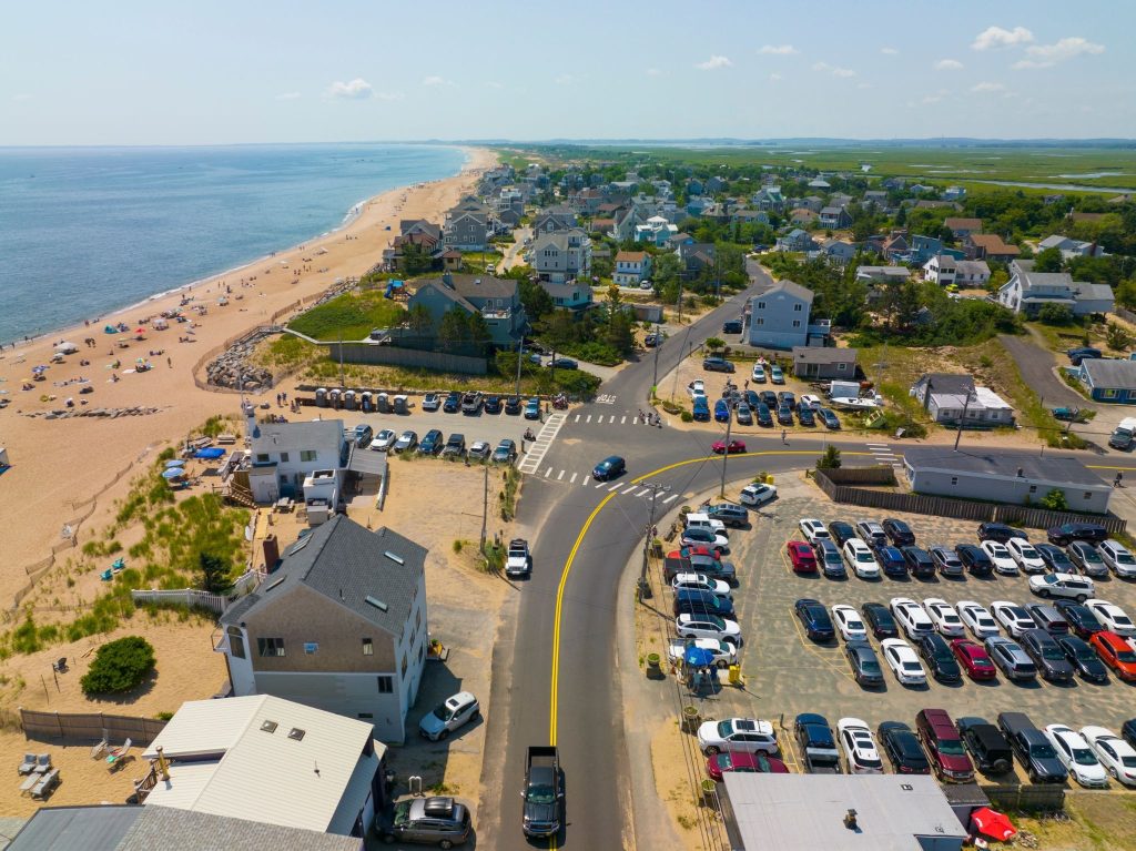  Aerial view of Plum Island Beach in Newburyport MA 