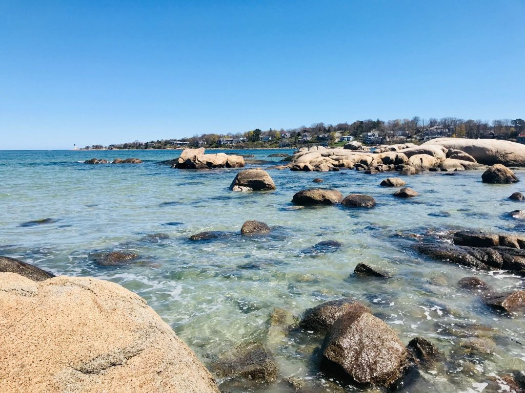 Wingaersheek Beach  in Gloucester, MA on a sunny summer day